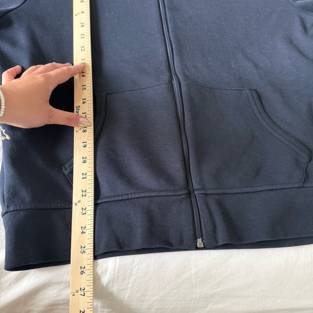 Polo Ralph Lauren Mens L double-knit full zip hoodie navy blue tech jacket pony - Picture 4 of 6